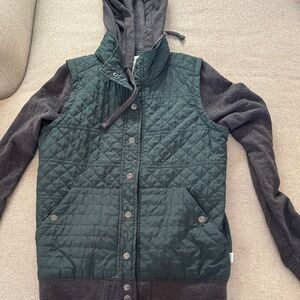 RVCA Green and Gray Quilted Jacket